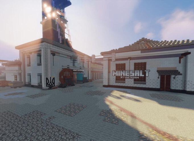Шахти Соледара, відтворені у Minecraft