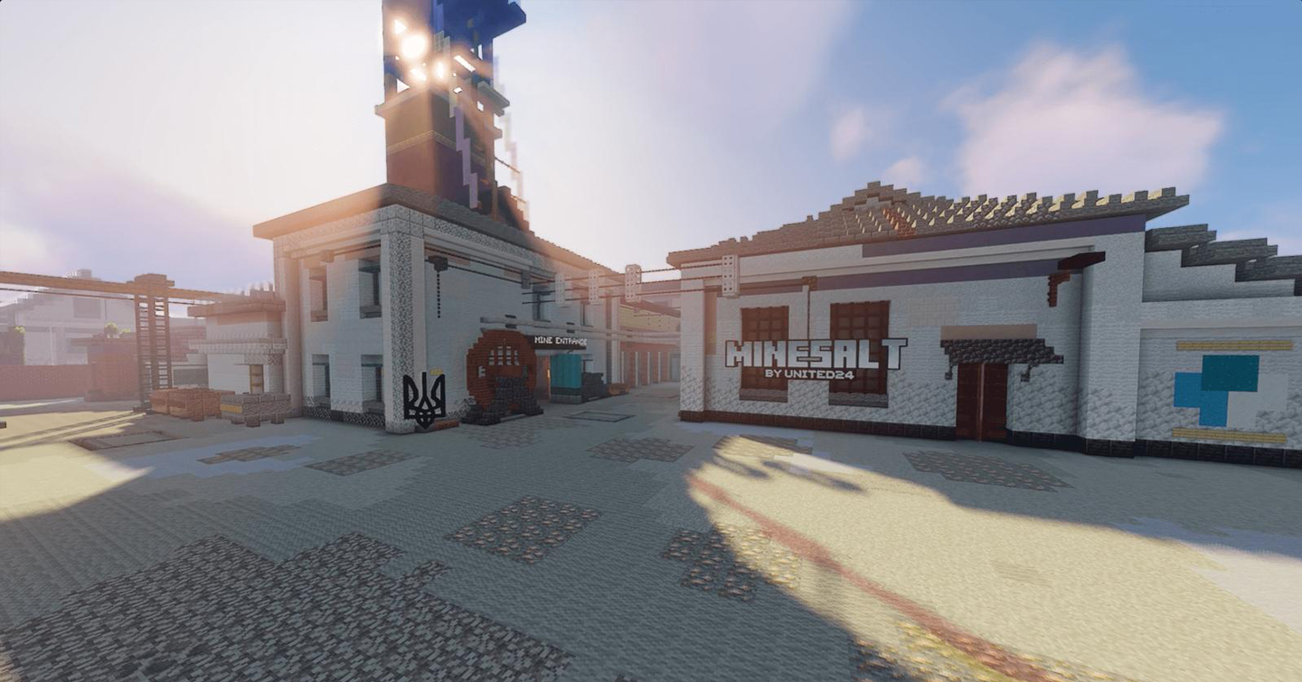 Шахти Соледара, відтворені у Minecraft