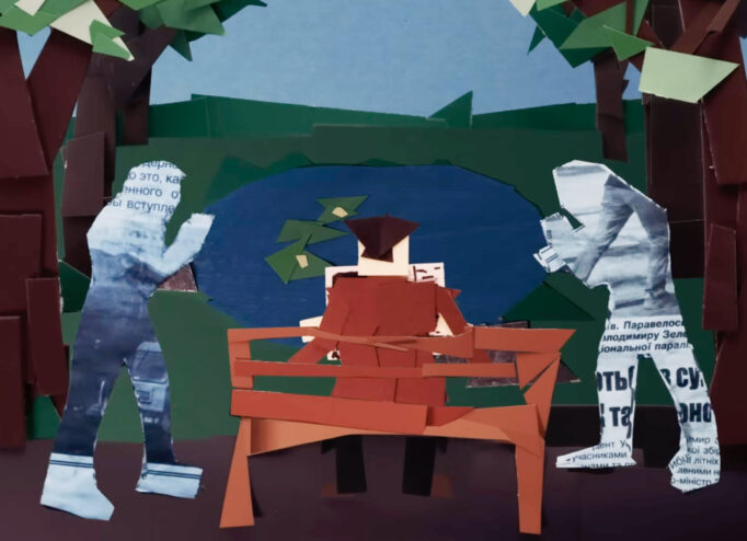 Кадр з кліпу «Новини» Олега Каданова та Стаса Кононова