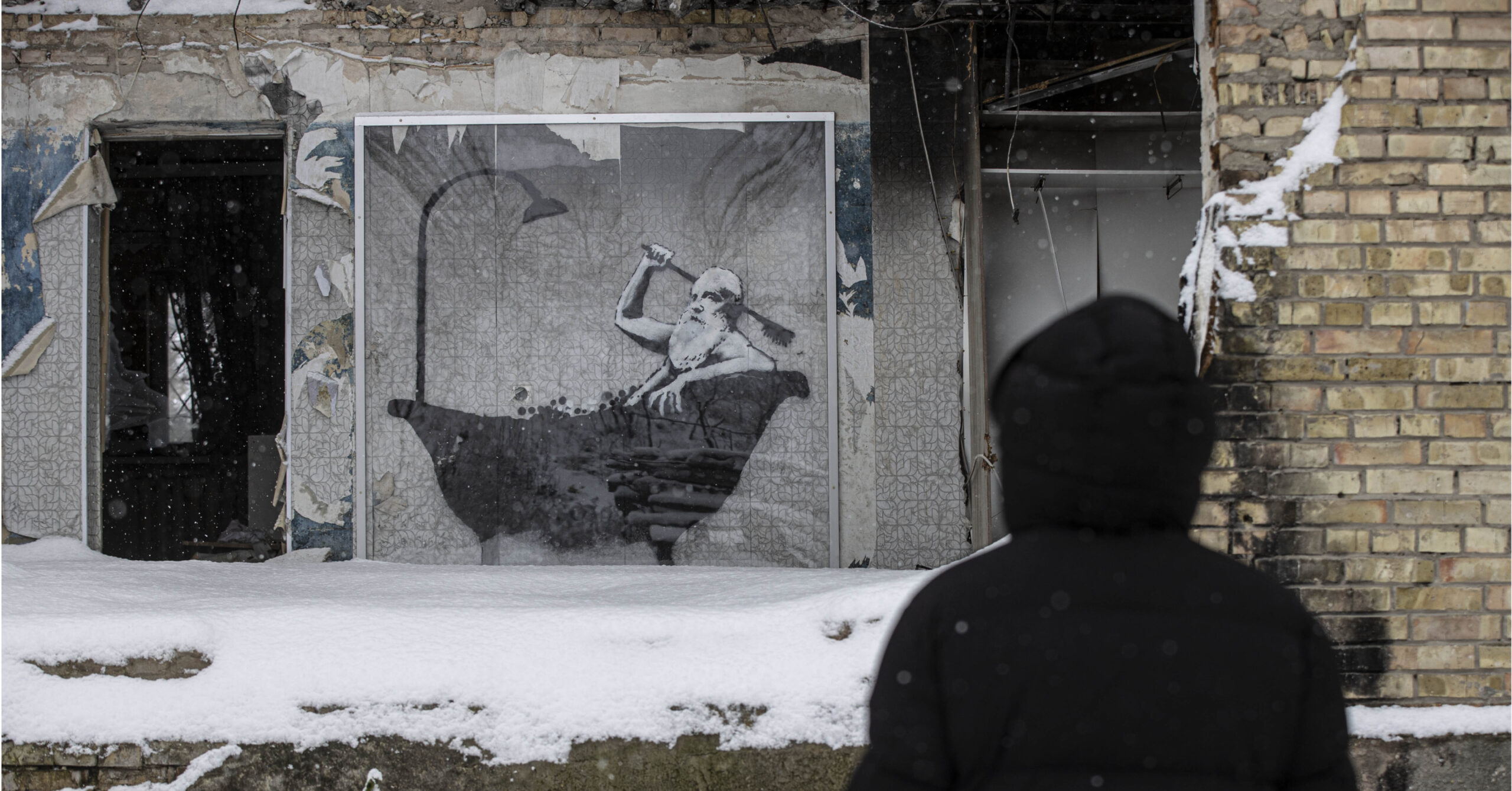 Робота Banksy у Горенці, Київської області