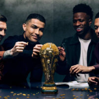 Ліонель Мессі, Кріштіану Роналду, Кілліан Мбаппе та Вінісіус Жуніор LEGO